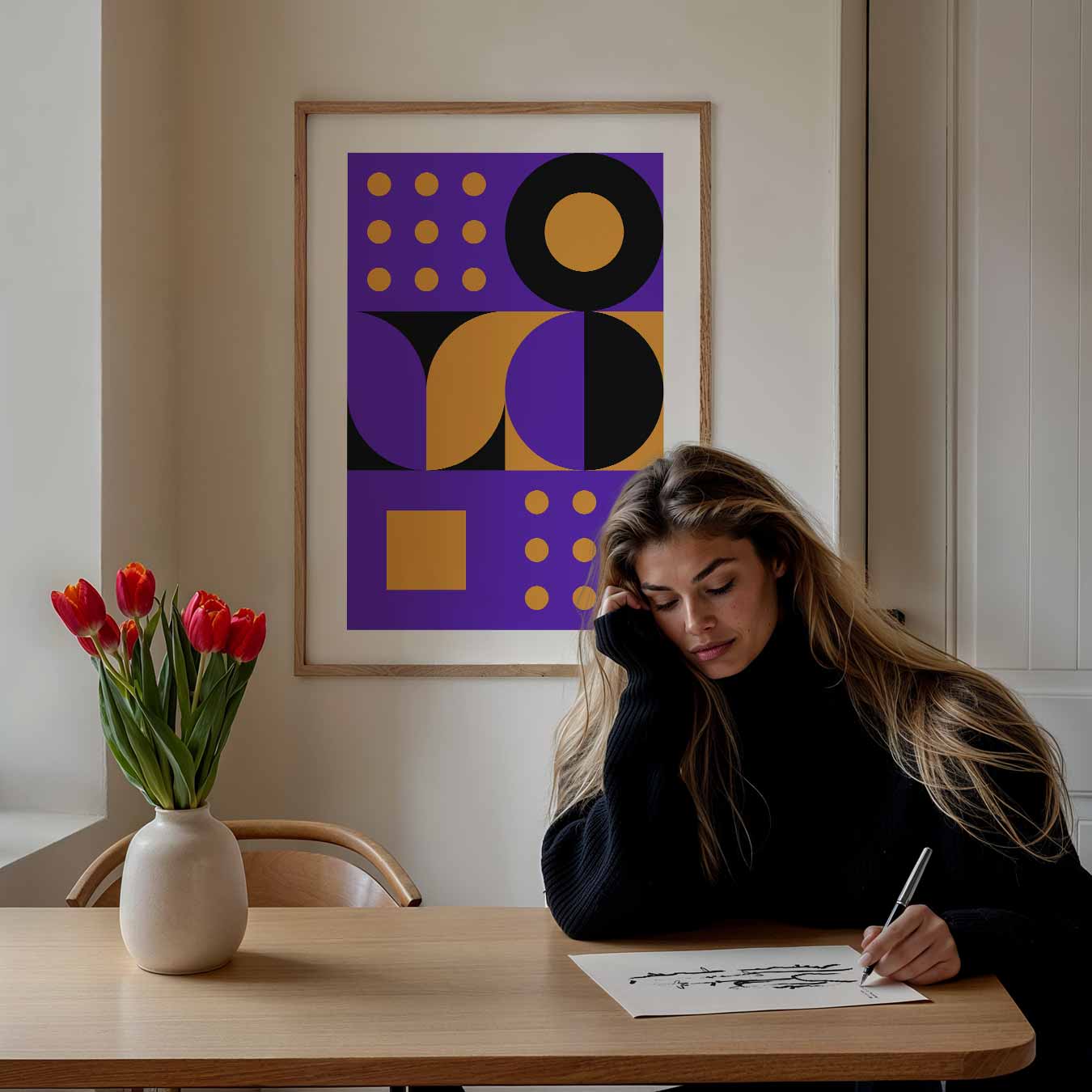 Retro Vibes Geometrische Poster-WallArtistic