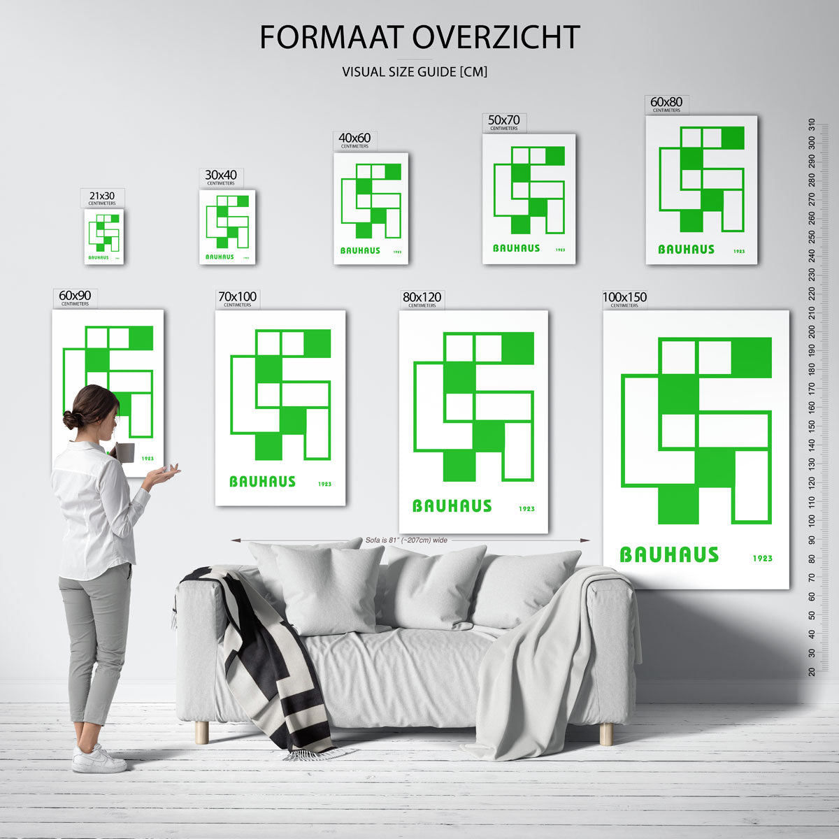 Groene vlakstructuur Poster