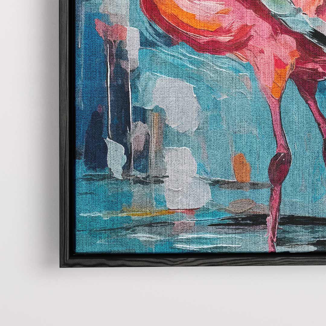 Flamingo in Colorful Environment Artwork