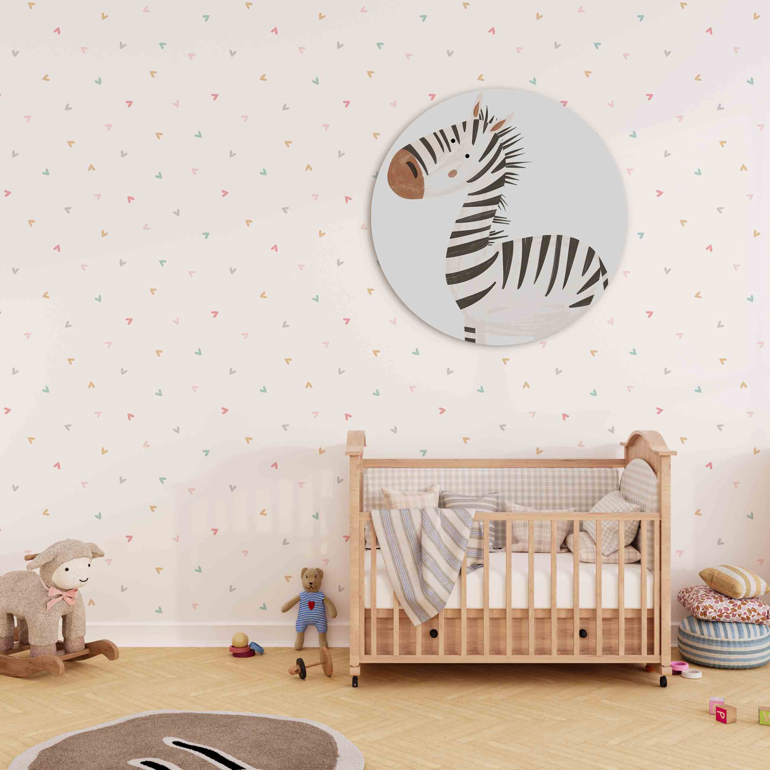 Zebra illustratie Muurcirkel