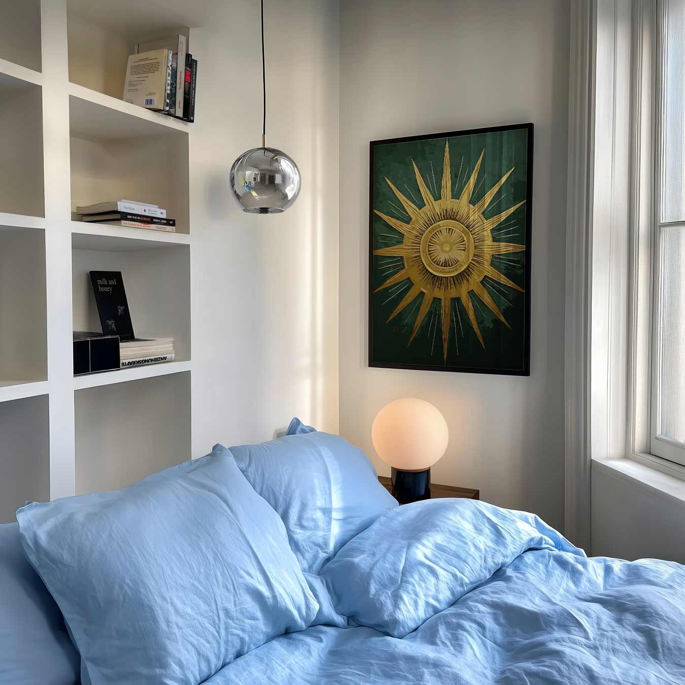Stralende Zon en Maan Poster-WallArtistic