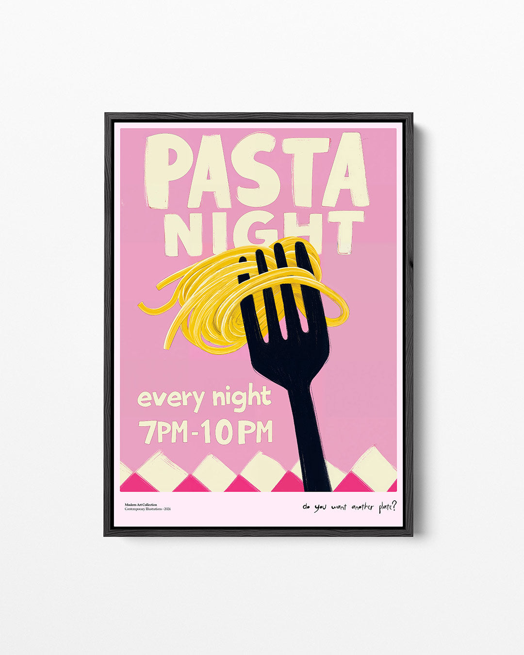 Speelse pastaposter Kunstwerk