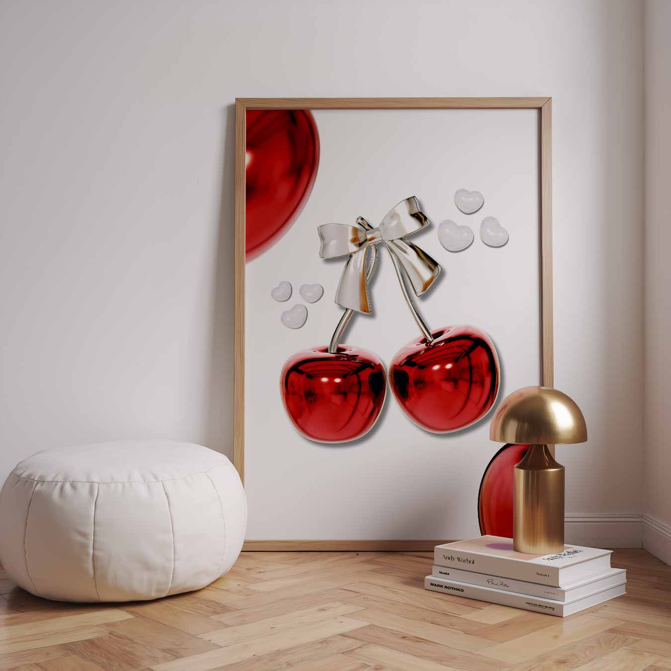 Kersenliefde met Strik Poster-WallArtistic