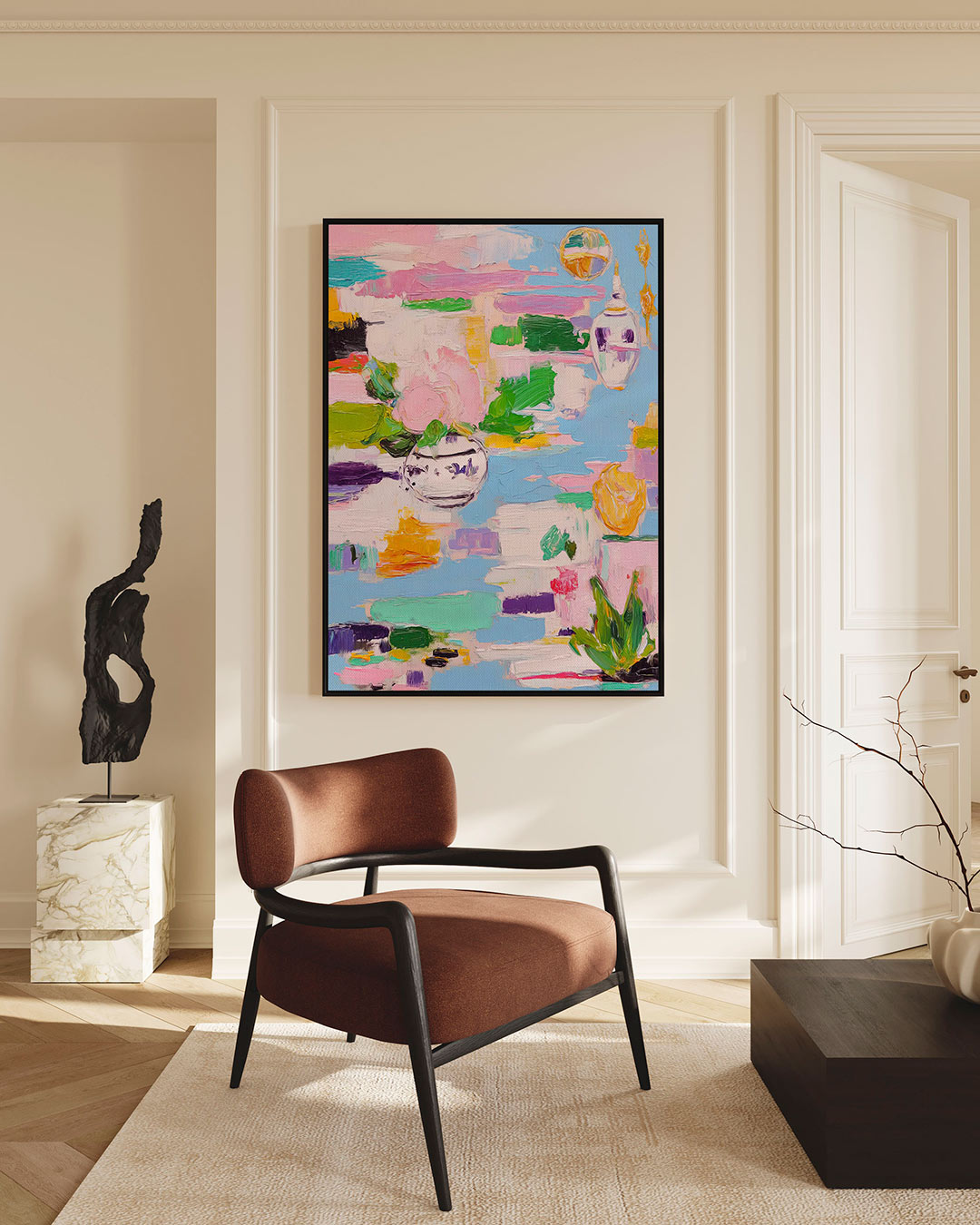 Kleurrijke bloemvormen Kunstwerk