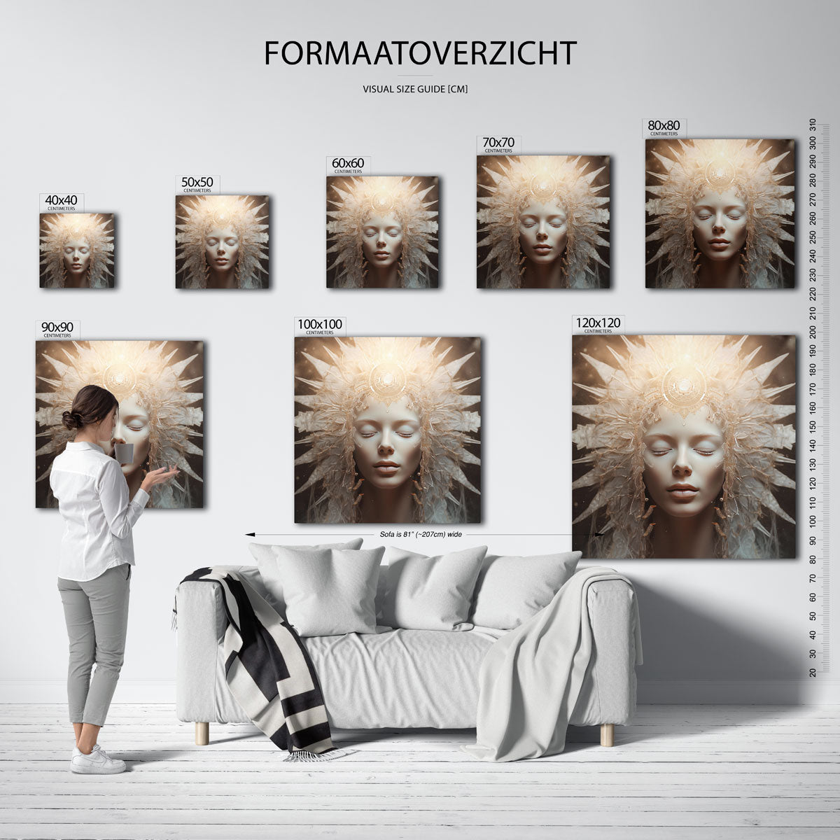 Vrouwelijk gezicht met kroon Poster