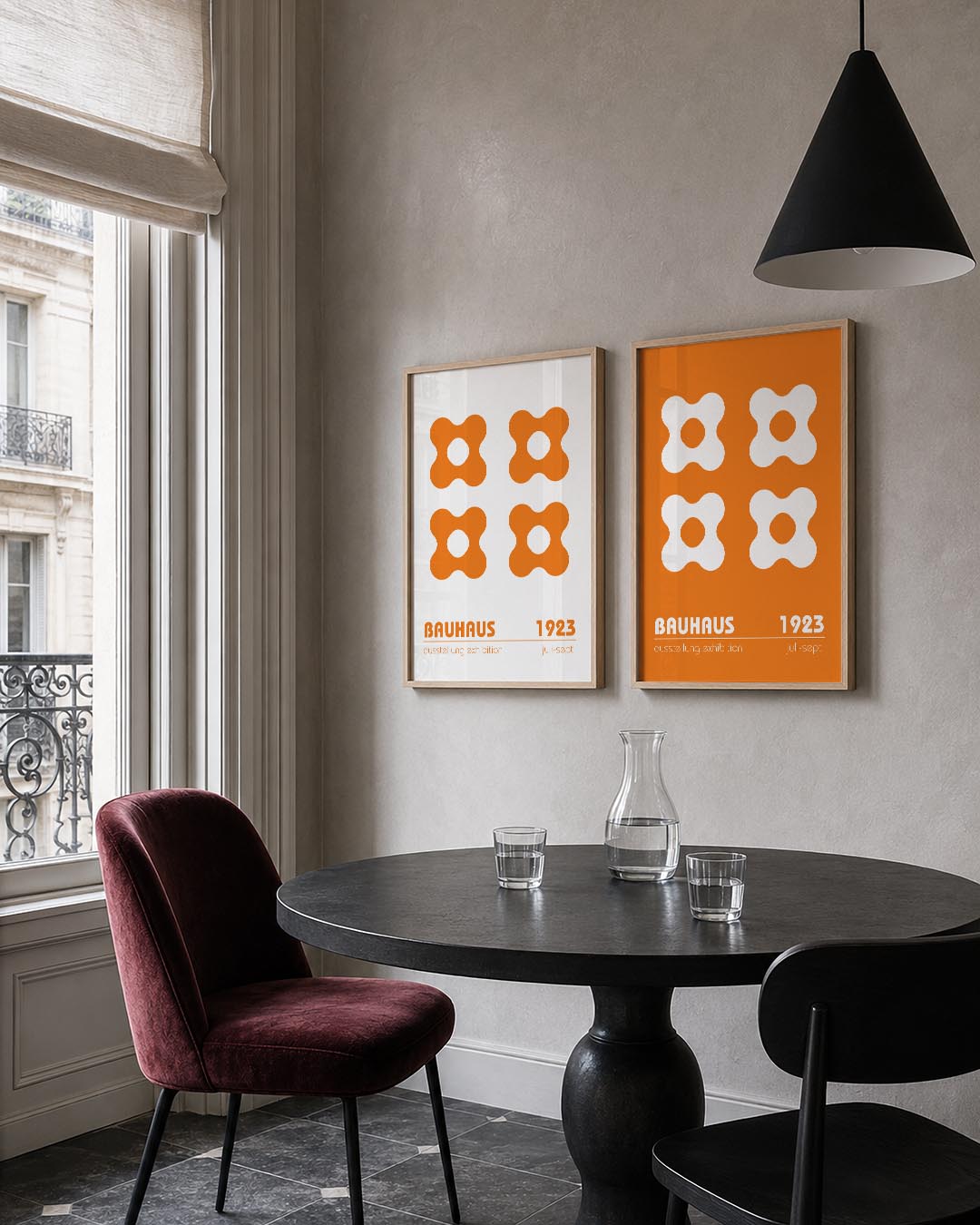 Oranje vormenspel Posterset