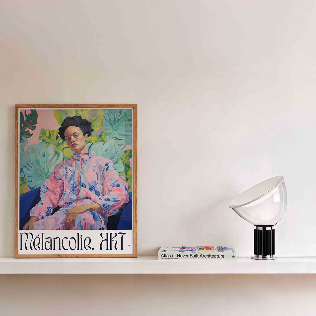 Persoon met groene bladeren Poster