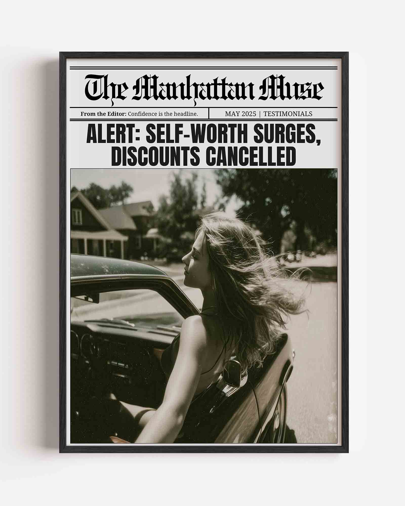 Vrouw in auto Poster