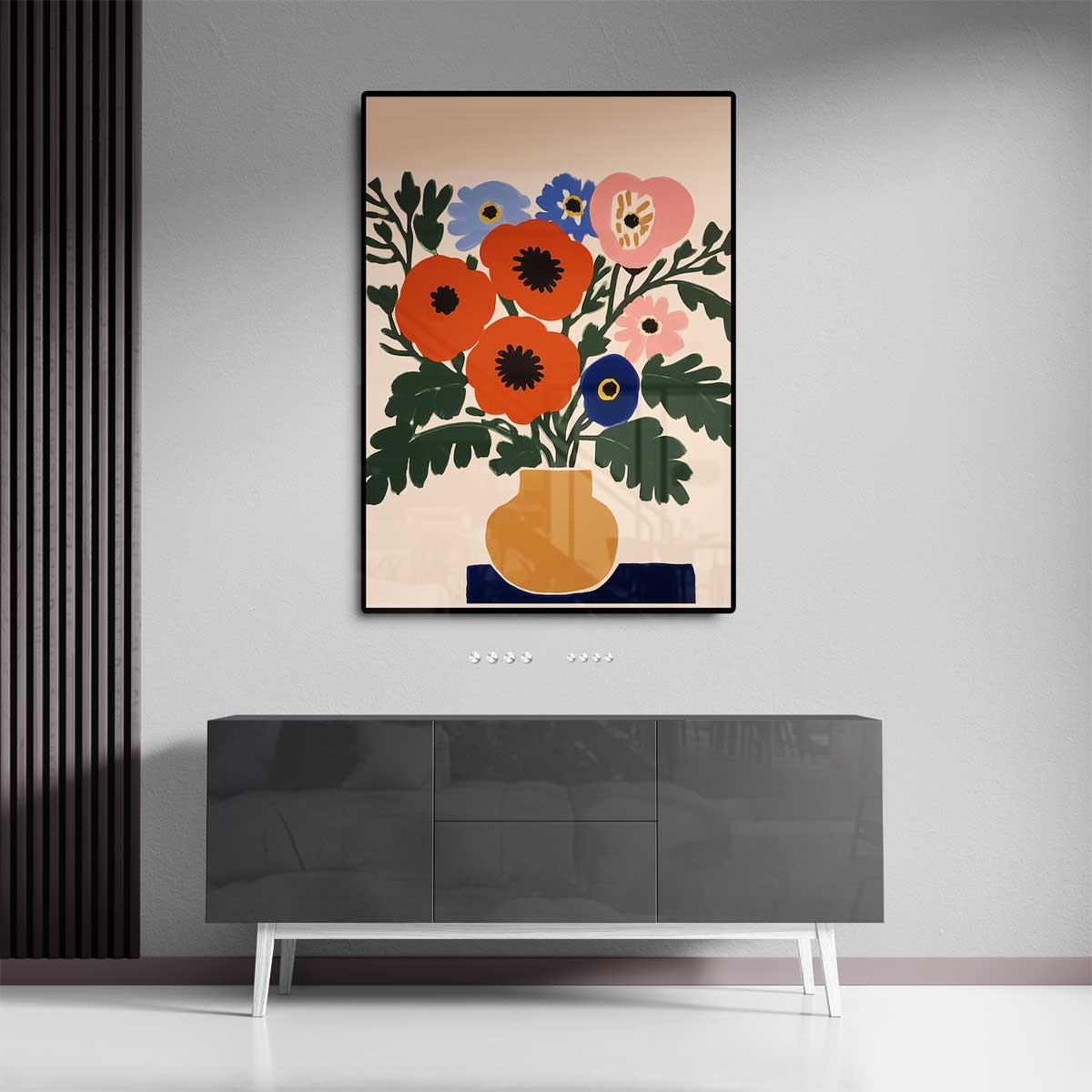 Kleurrijke Bloemenpracht Kunstwerk-canvas-dibond-plexiglas-wanddecoratie-WallArtistic