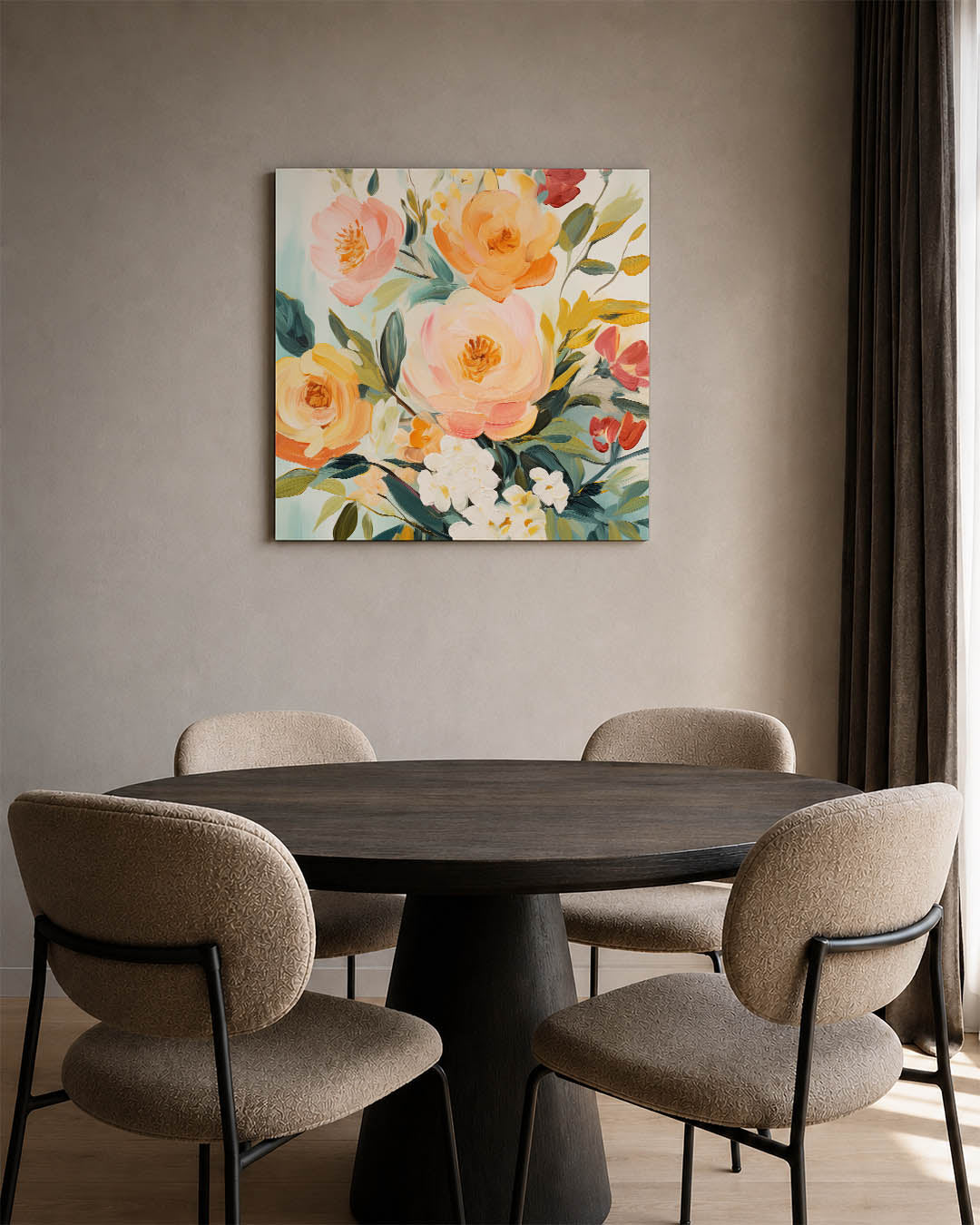 Bloemrijke kleurenexplosie Kunstwerk