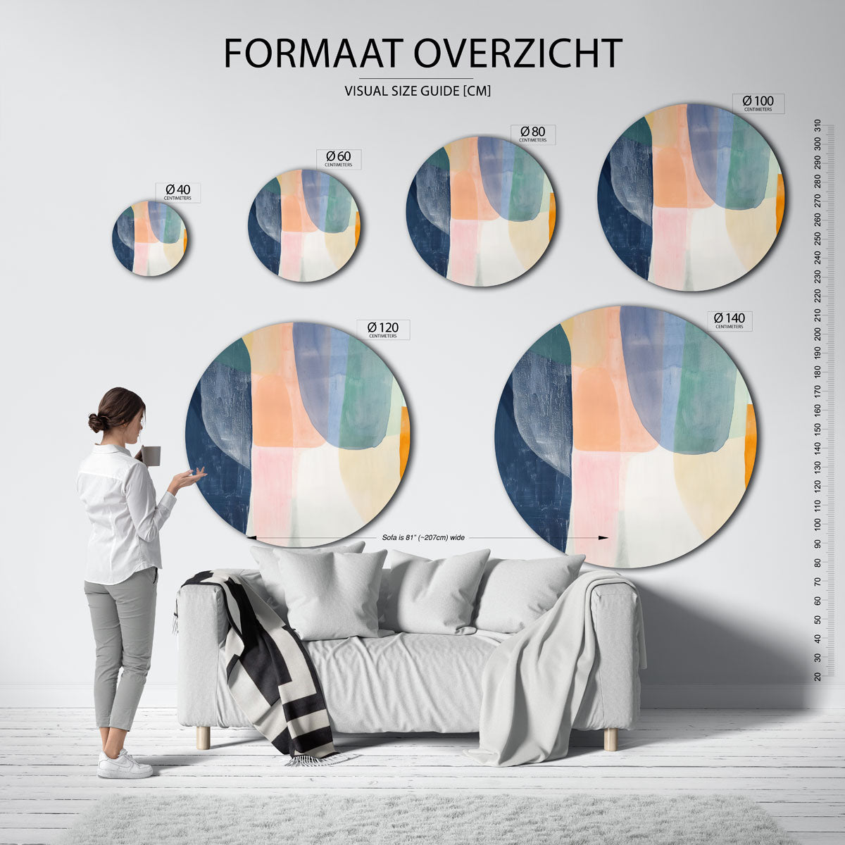Abstracte vormen Muurcirkel