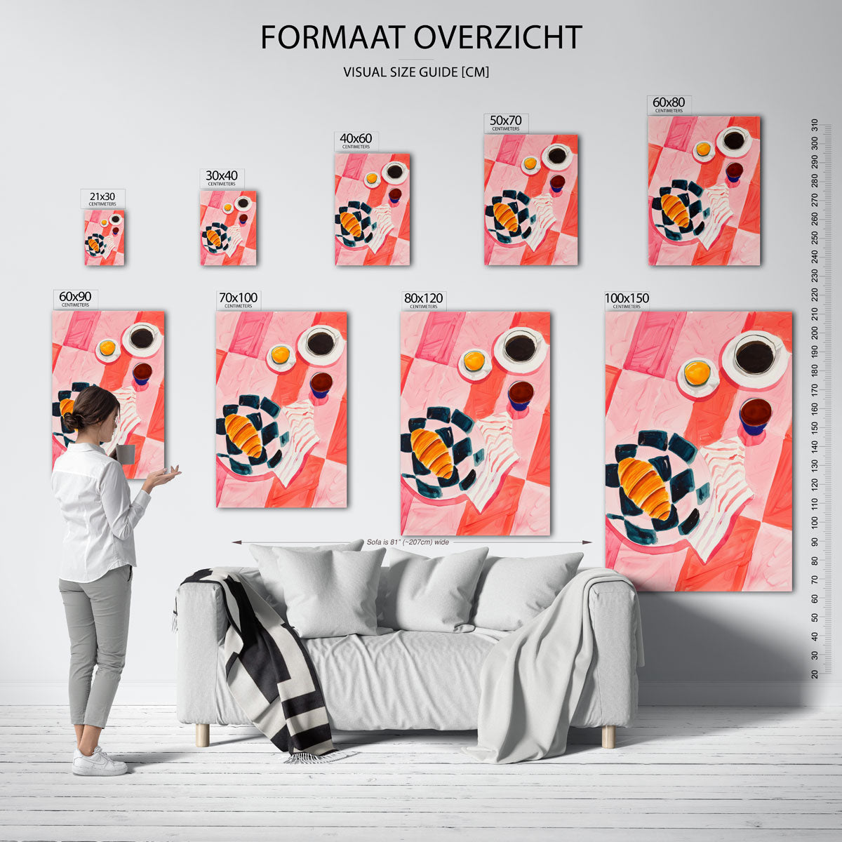 Ontbijt met croissant Poster