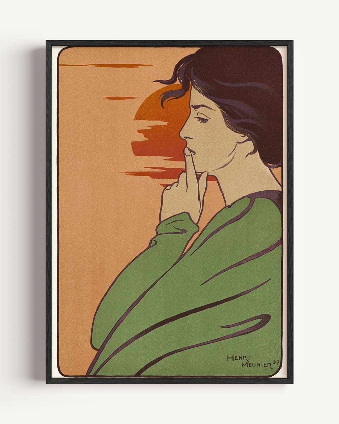 Mysterieuze Zonsondergang Vrouw Poster-WallArtistic