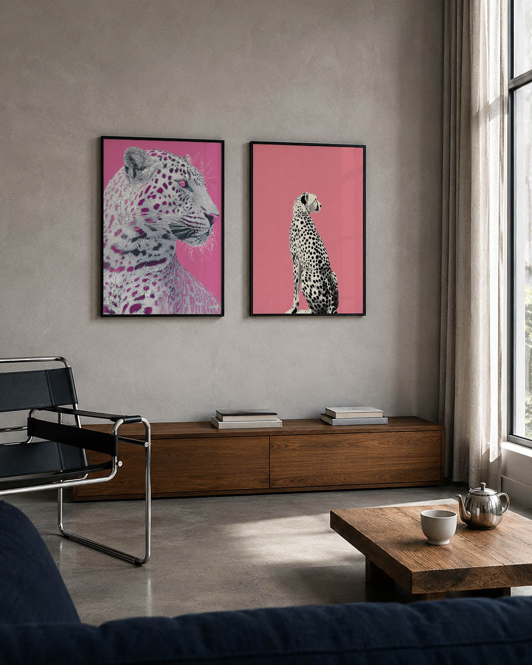 Roze dierenportret Posterset