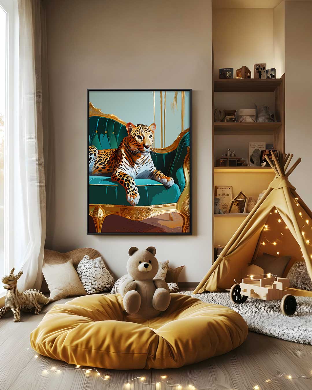 Luxurious Leopard on Sofa Artwork