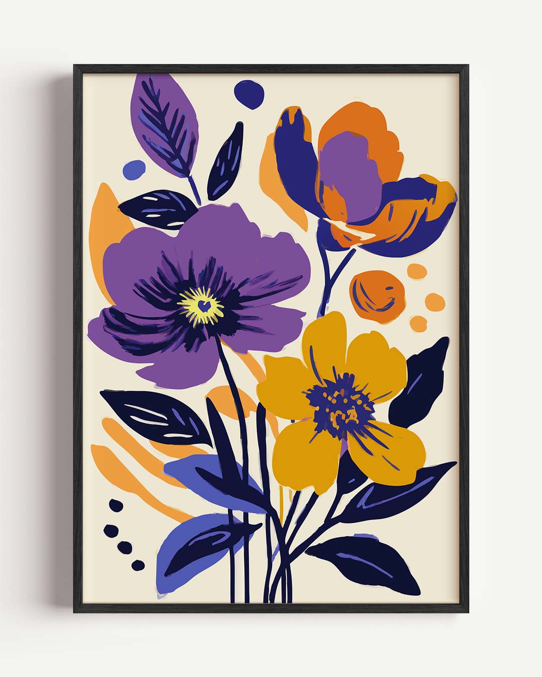 Bloemenpracht in Paars en Oranje Poster-WallArtistic