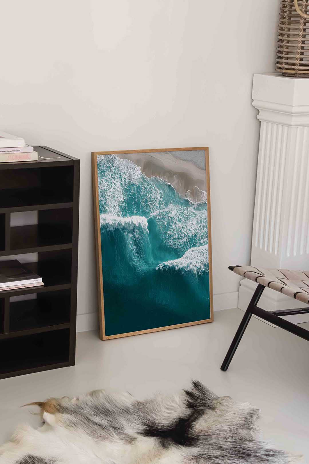 Golven en strand Poster
