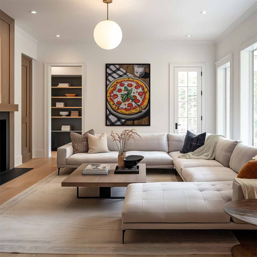 Pizza Genot op Canvas Kunstwerk-canvas-dibond-plexiglas-wanddecoratie-WallArtistic
