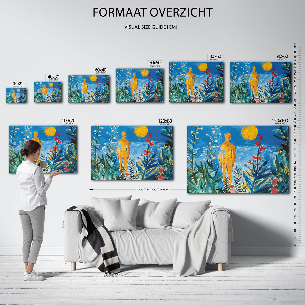 Figuur in kleurrijke natuur Poster