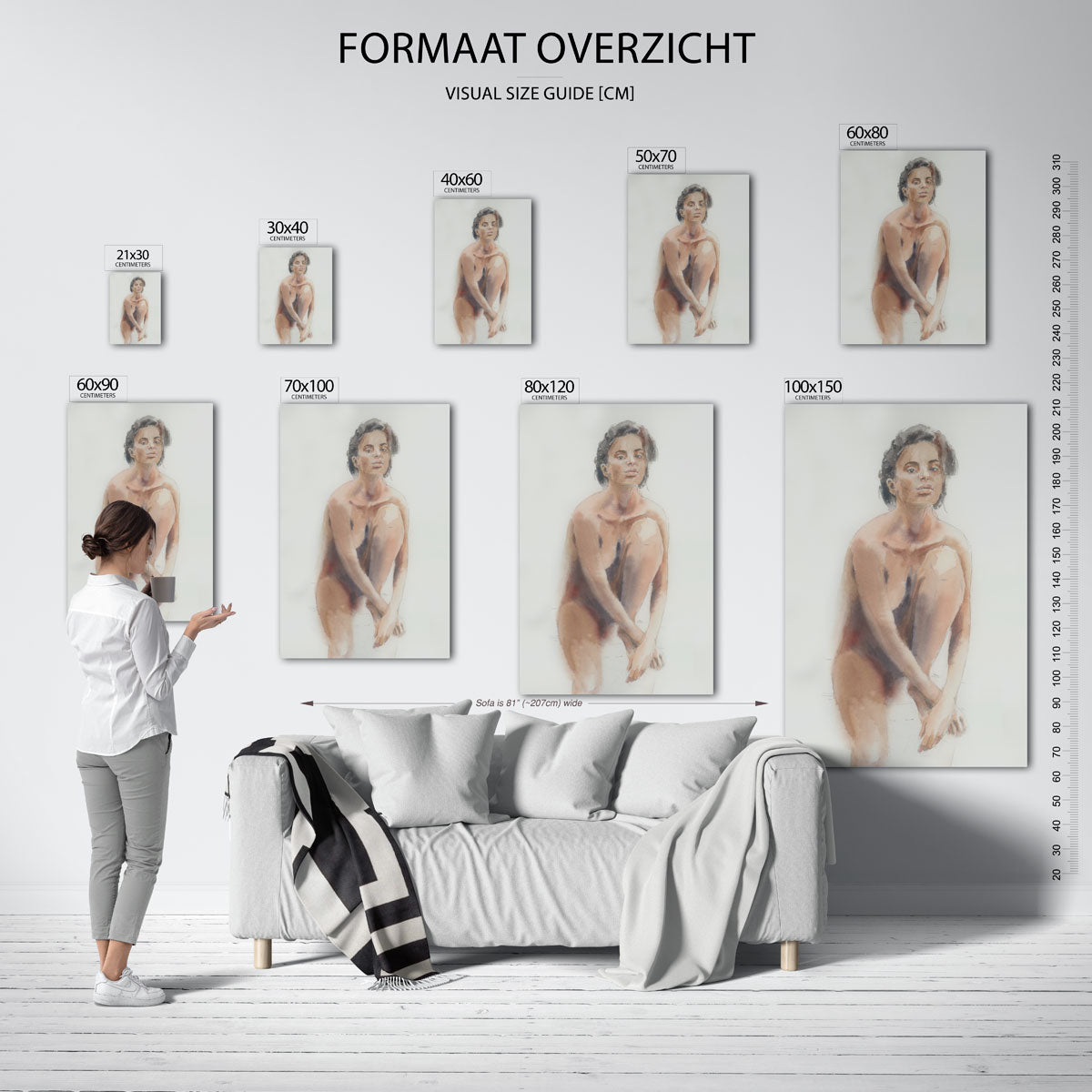 Zittende figuur Poster