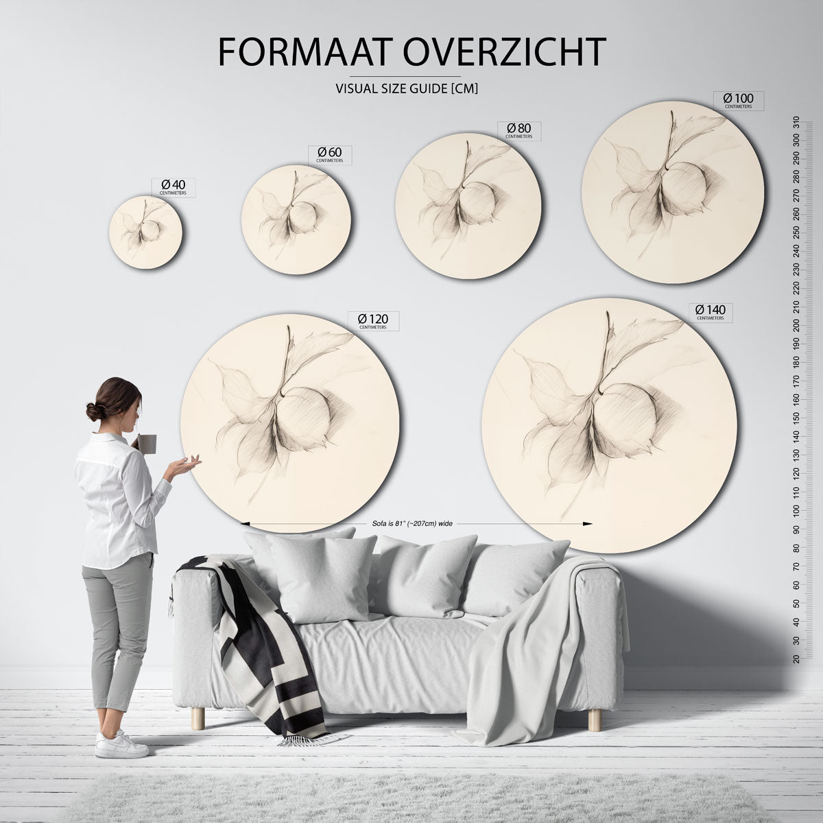 Bladeren en vrucht Muurcirkel