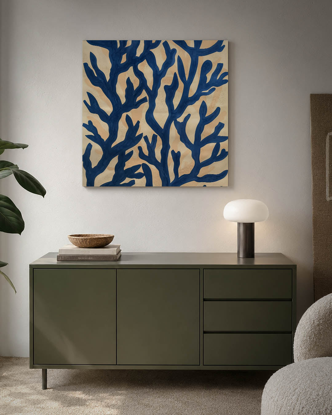 Organische blauwe vormen Kunstwerk