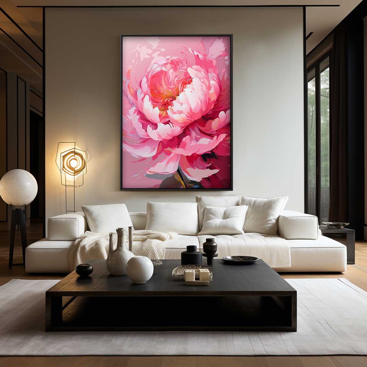 Stralende Bloem Fantasie Kunstwerk-canvas-dibond-plexiglas-wanddecoratie-WallArtistic