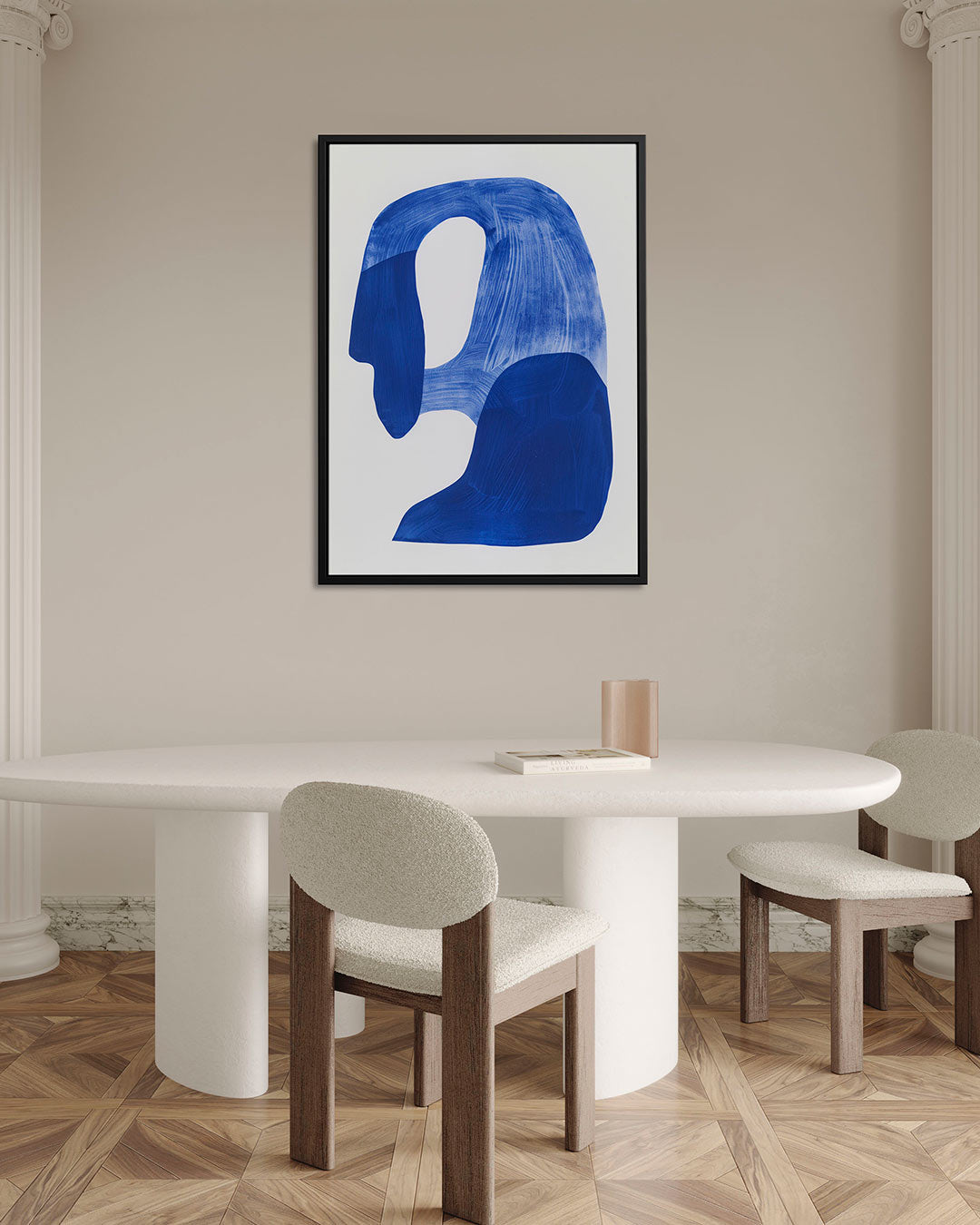 Organische blauwe vormen Kunstwerk