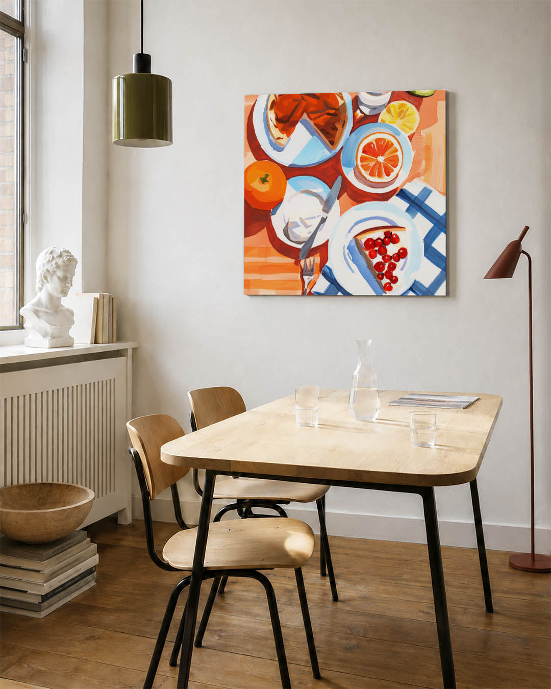 Vrolijk ontbijt tafereel Kunstwerk