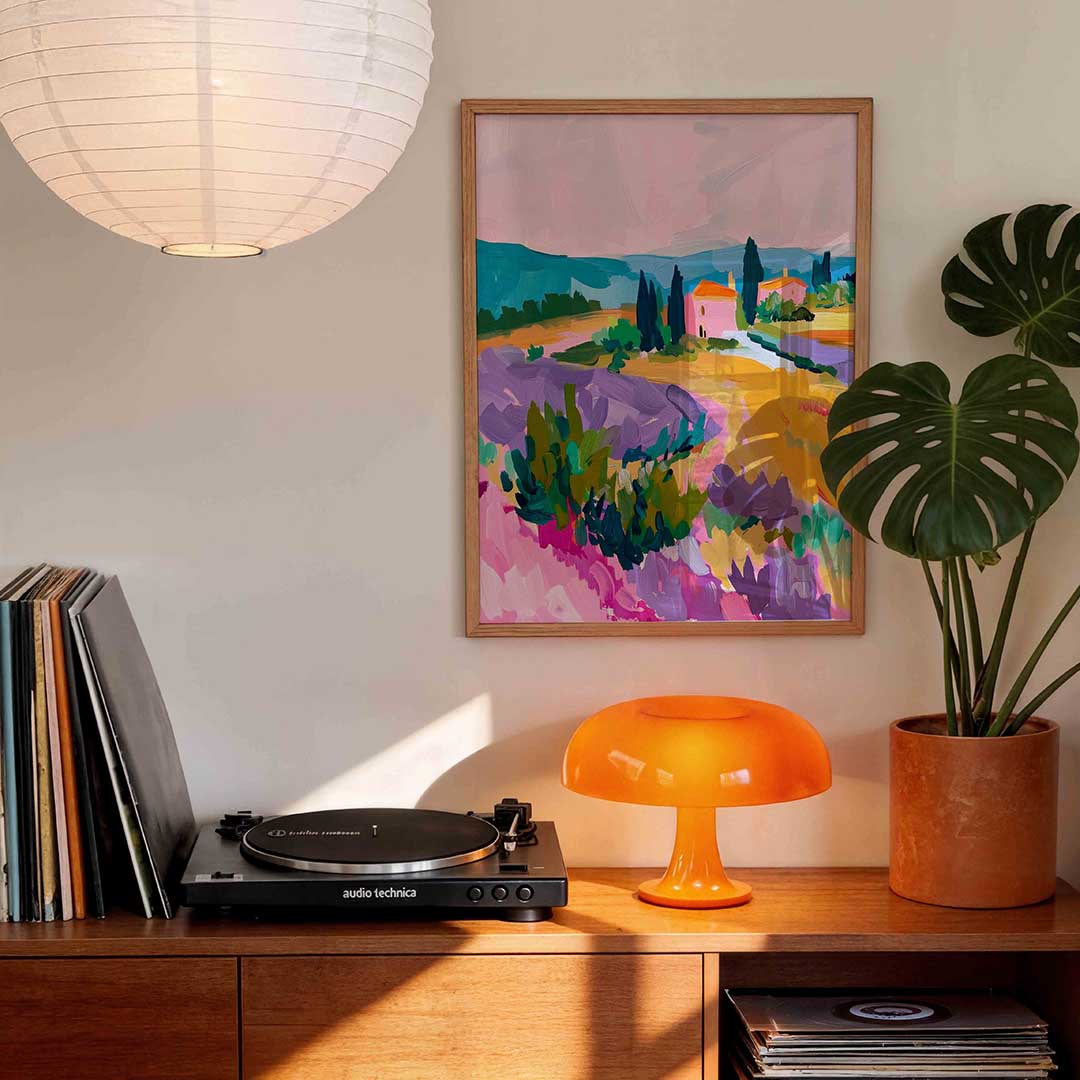 Landschap met lavendel Poster
