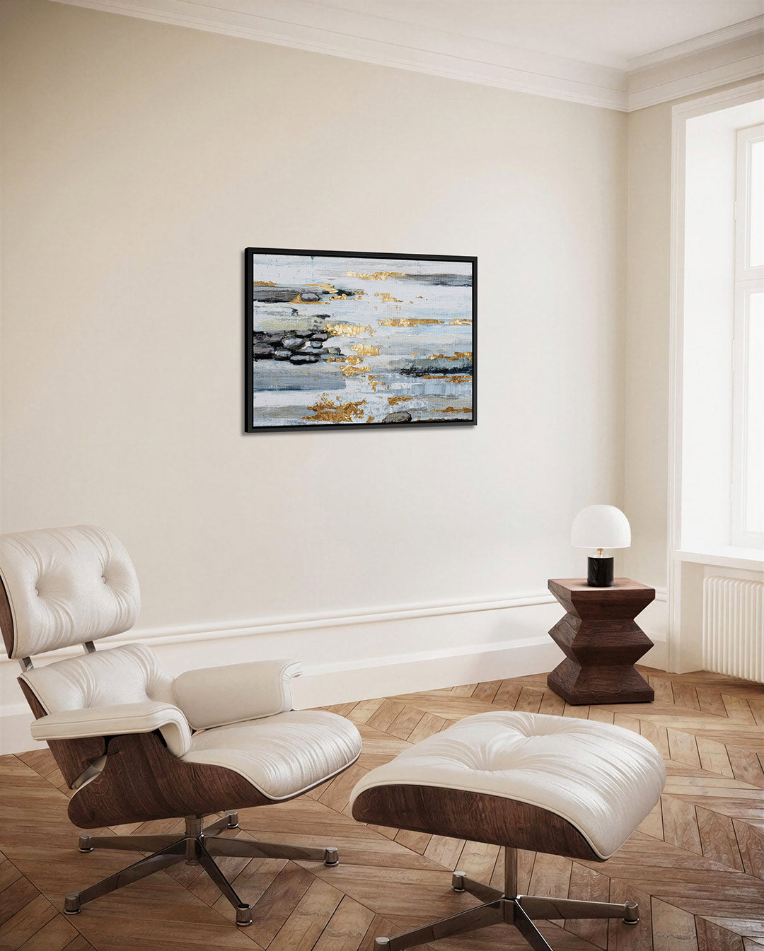 Gelaagde kleurencompositie Kunstwerk