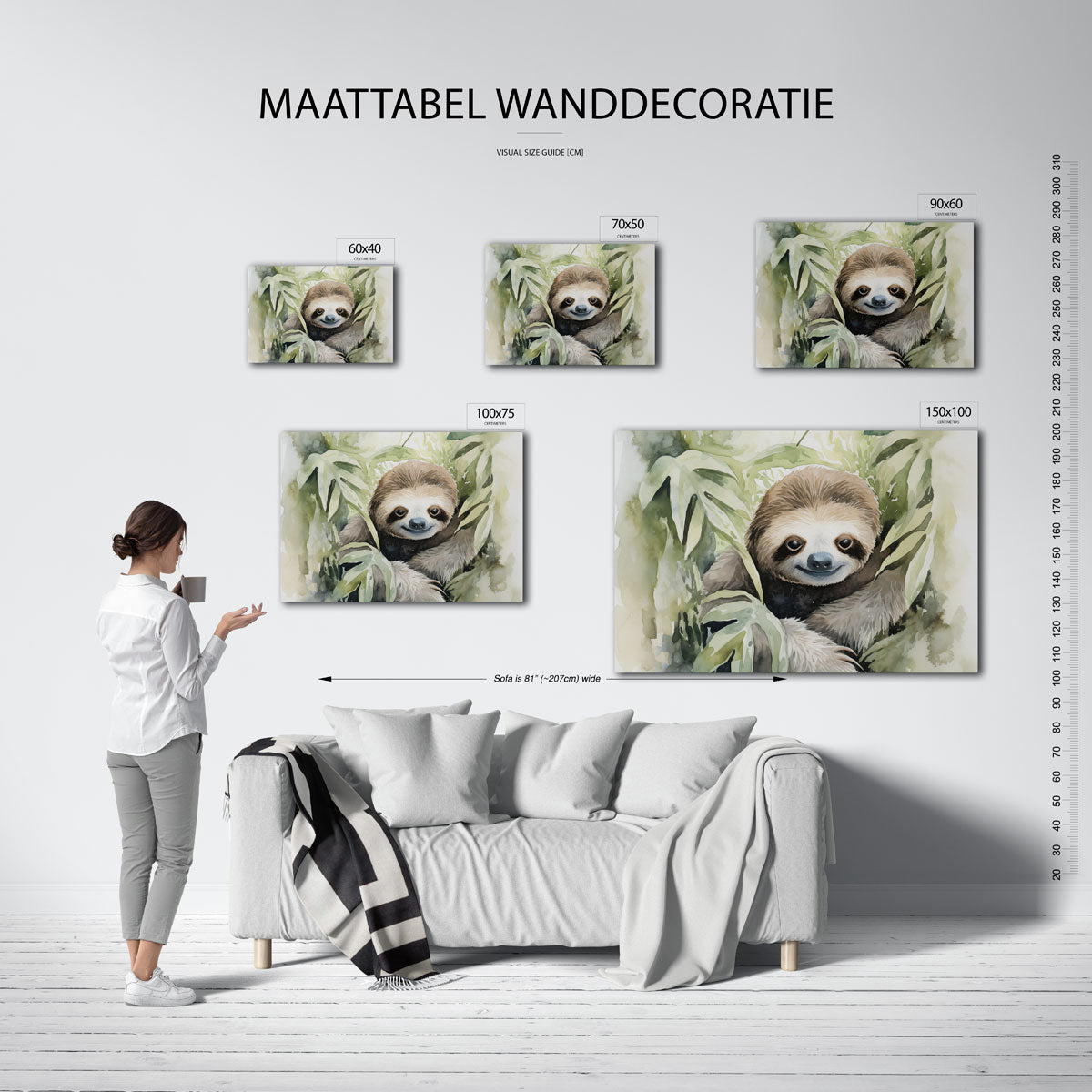 Lachende luiaard Kunstwerk