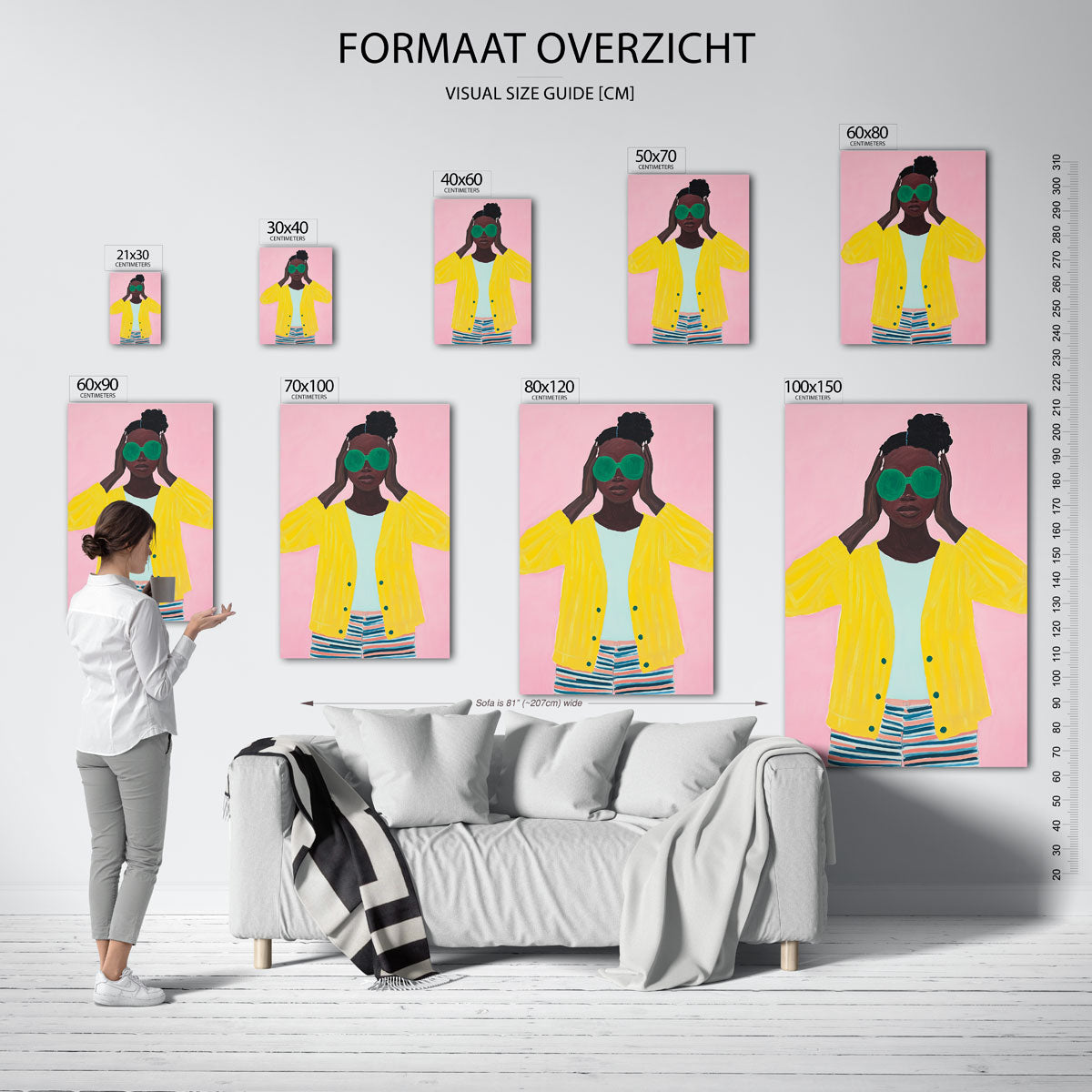Vrouw met groene bril Poster
