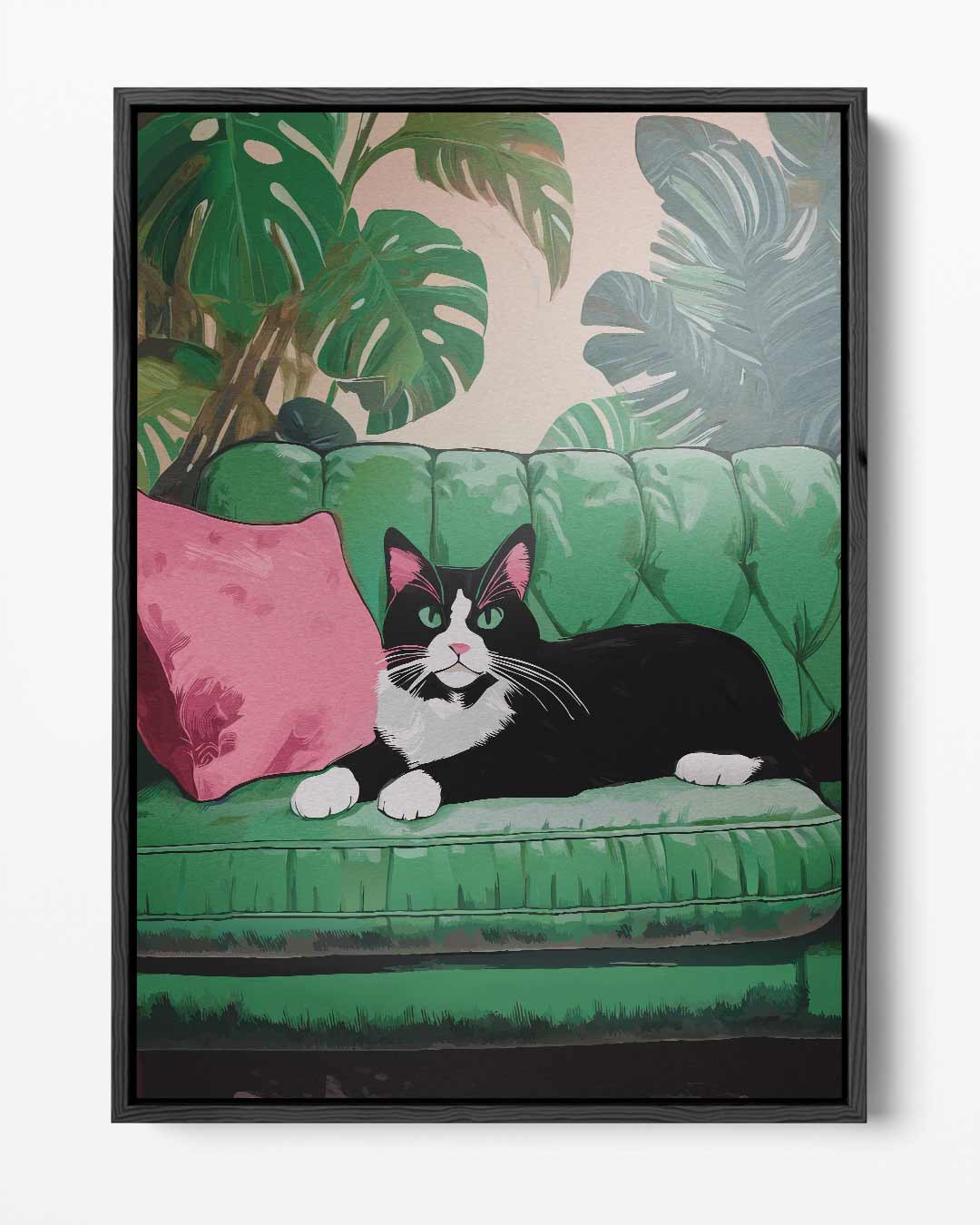 Cat on Green Bench Artwork