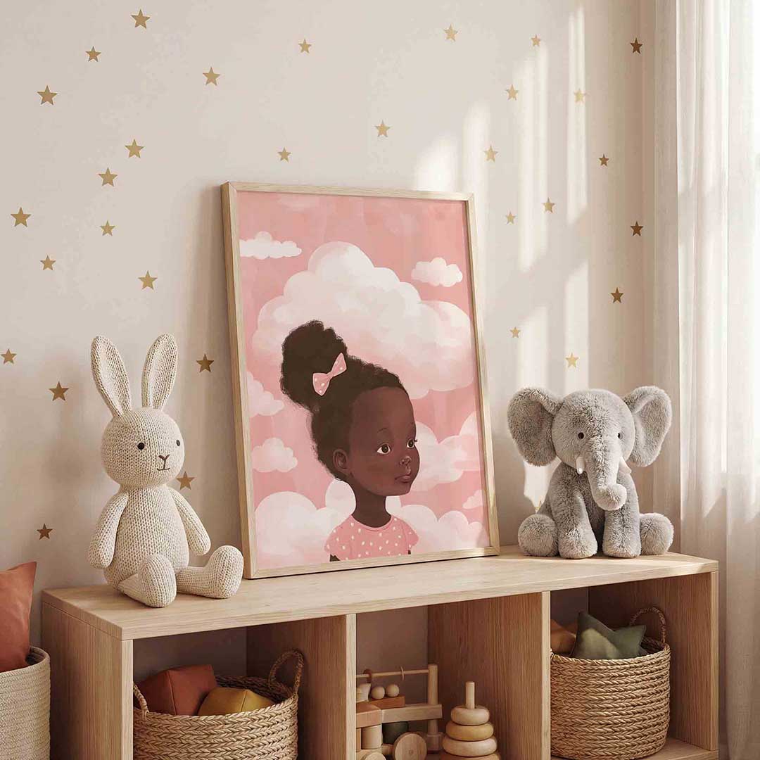 Meisje met wolken Poster