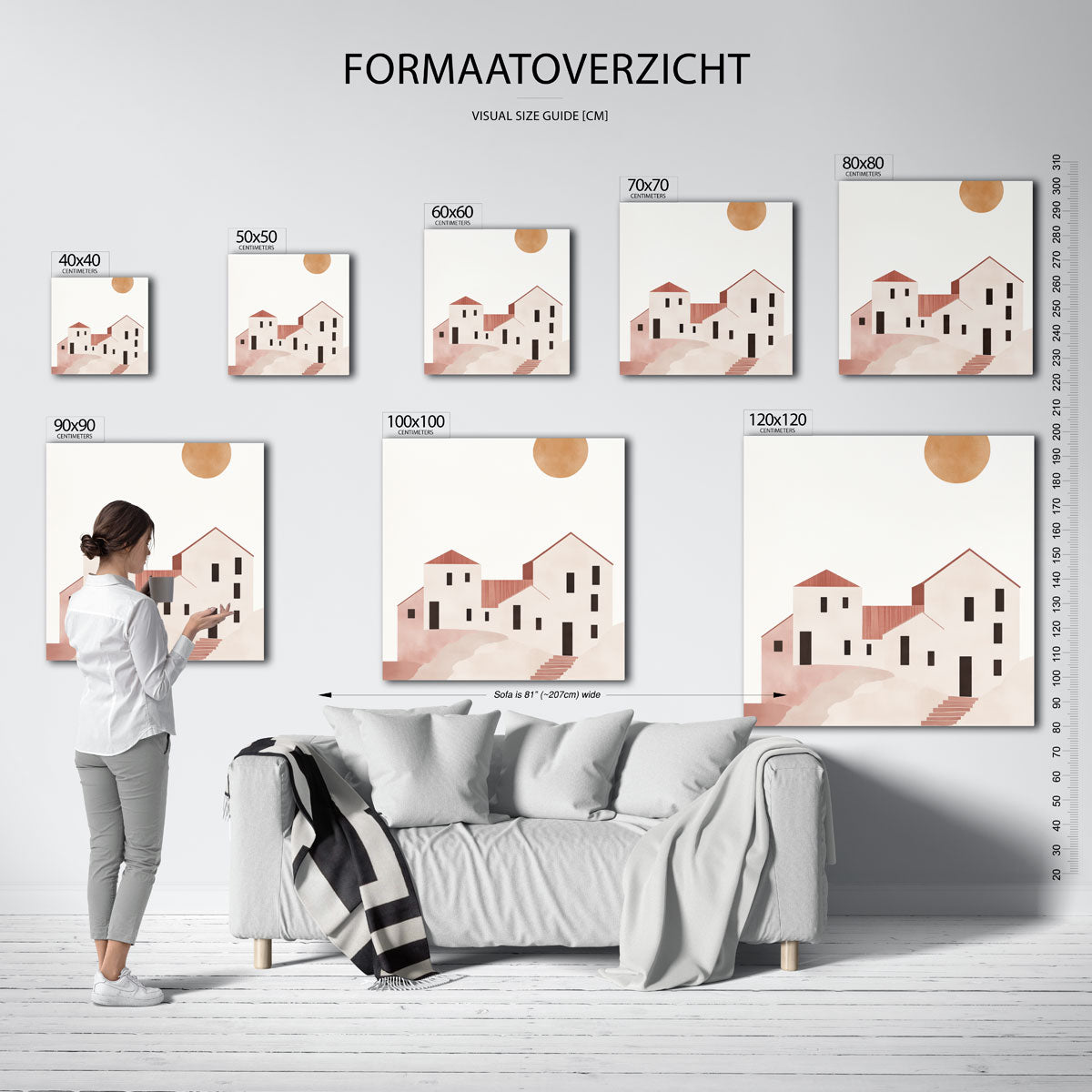Minimalistische gebouwen Poster