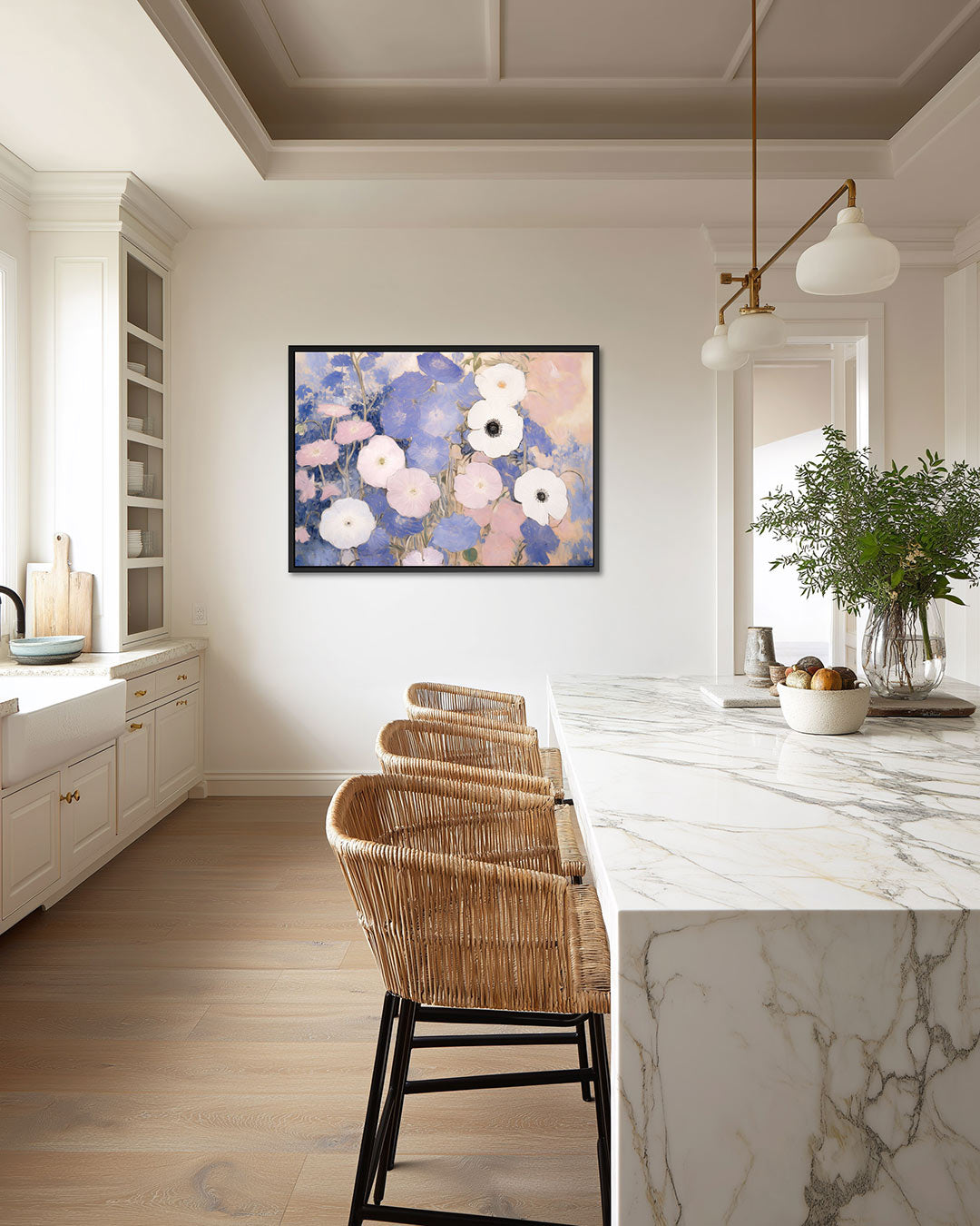 Bloemen in zachte tinten Kunstwerk