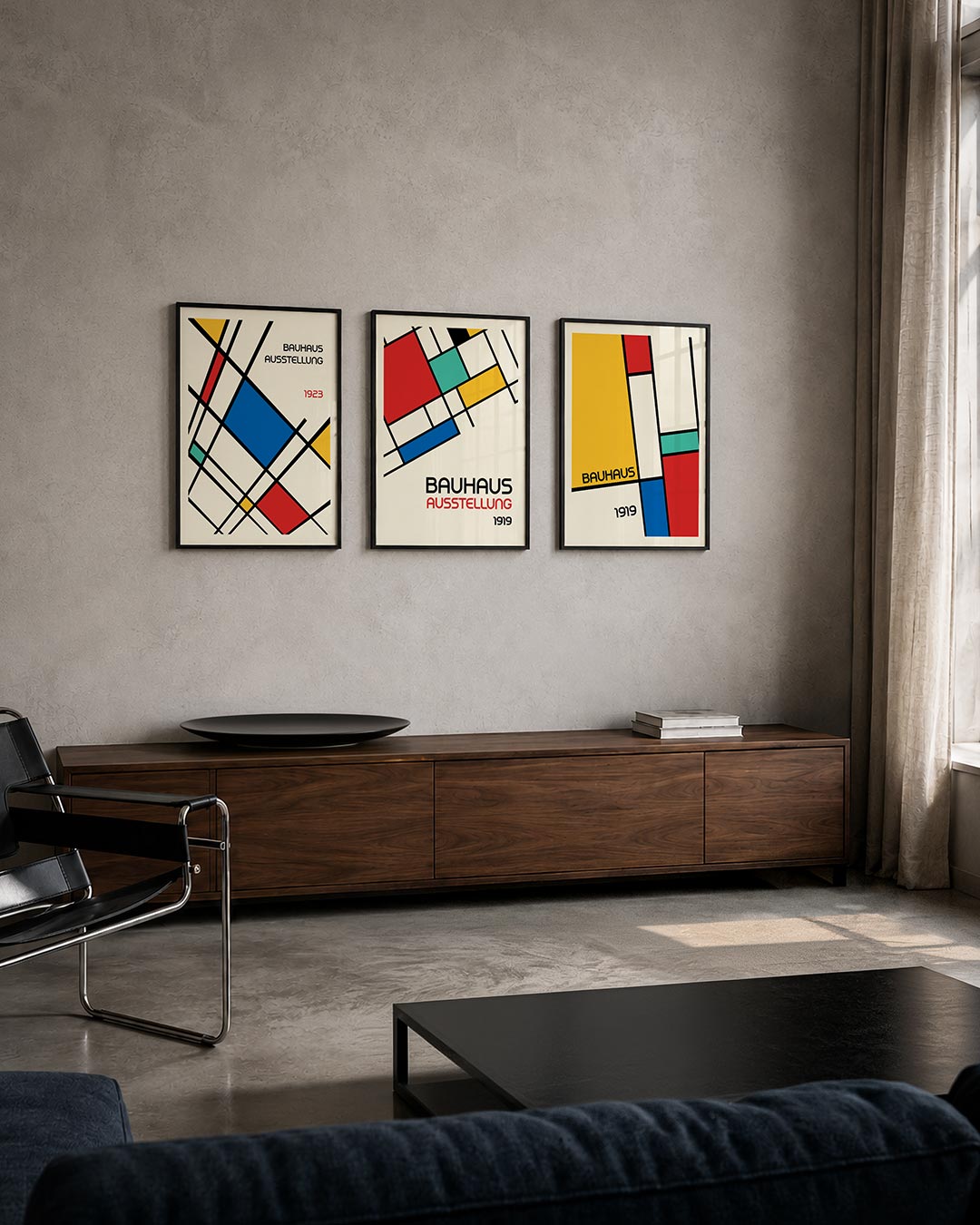 Kleurrijke lijnenspel Posterset