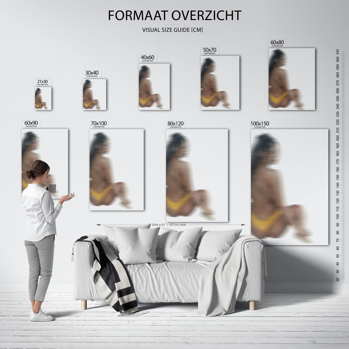 Vrouw in gele bikini Poster