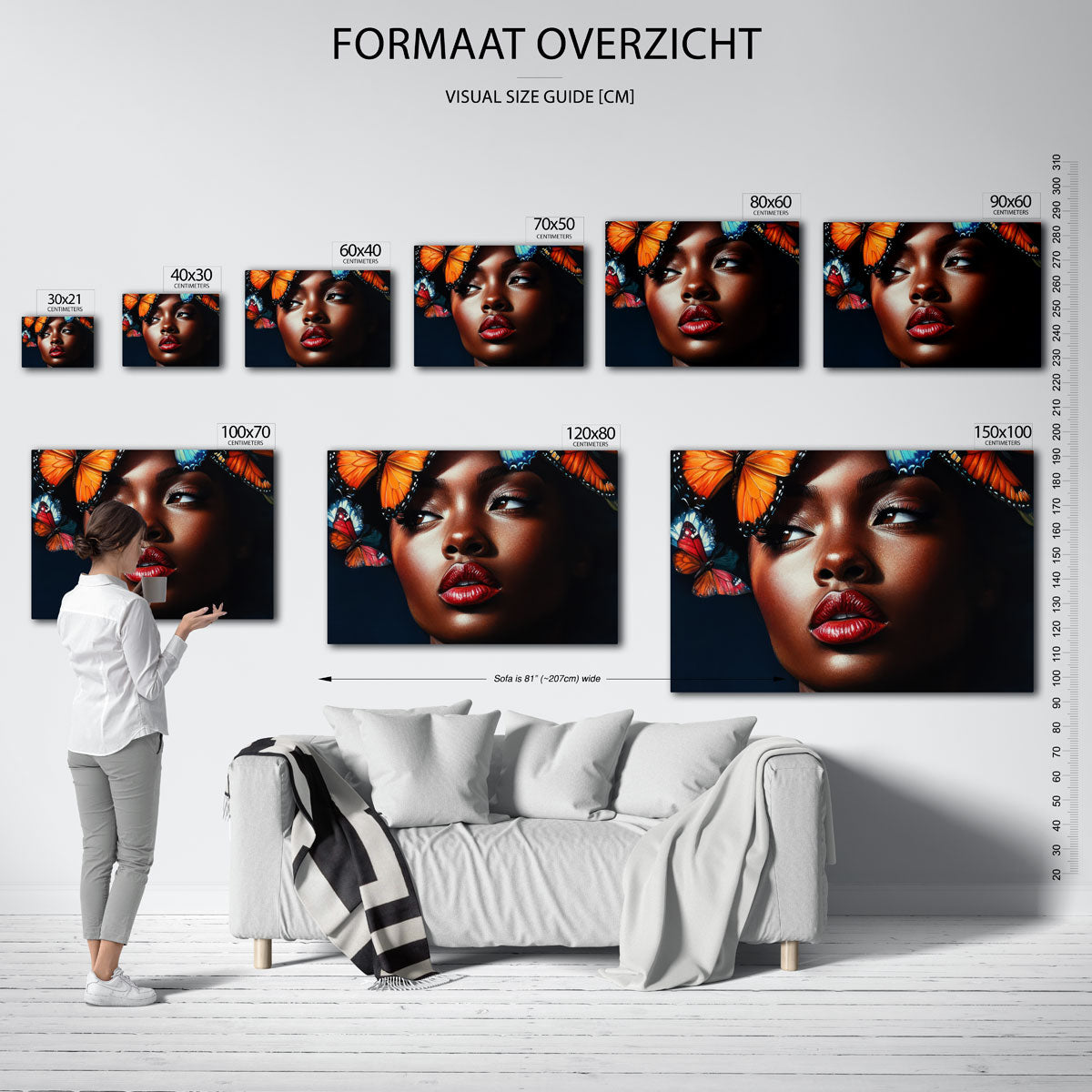 Vlinders en gezicht Poster