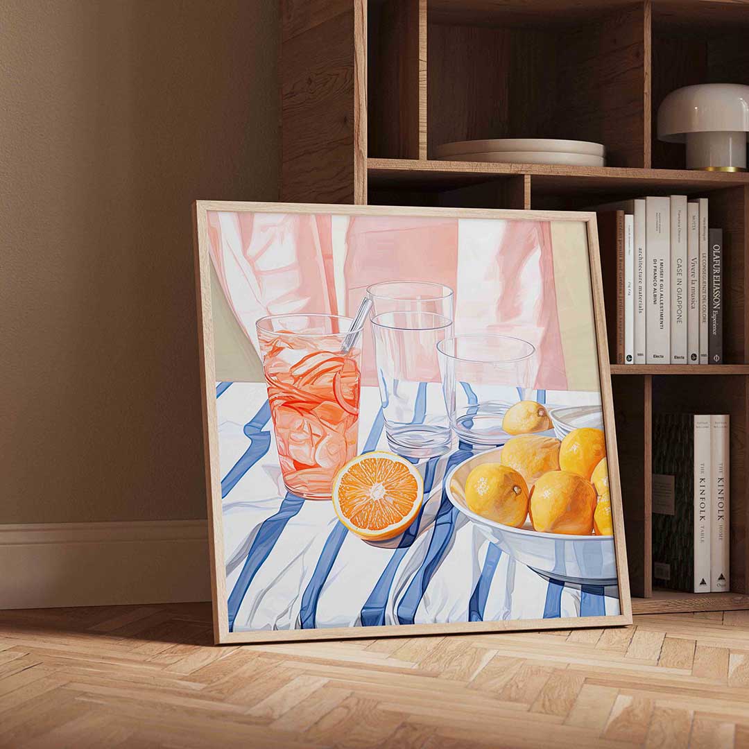 Citrus en glazen Poster