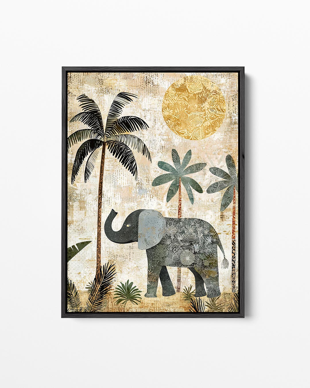 Olifant en palmbomen Kunstwerk
