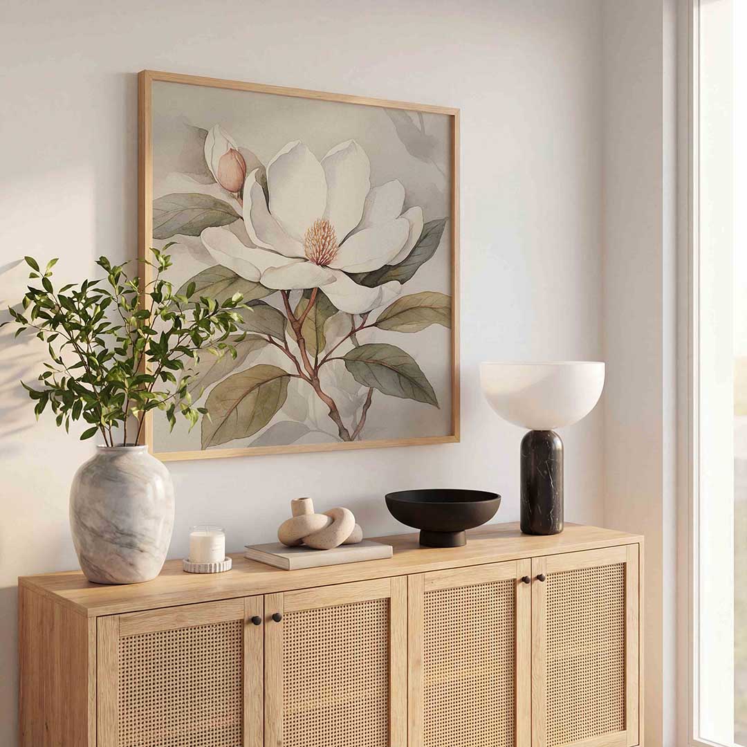 Witte bloem Poster