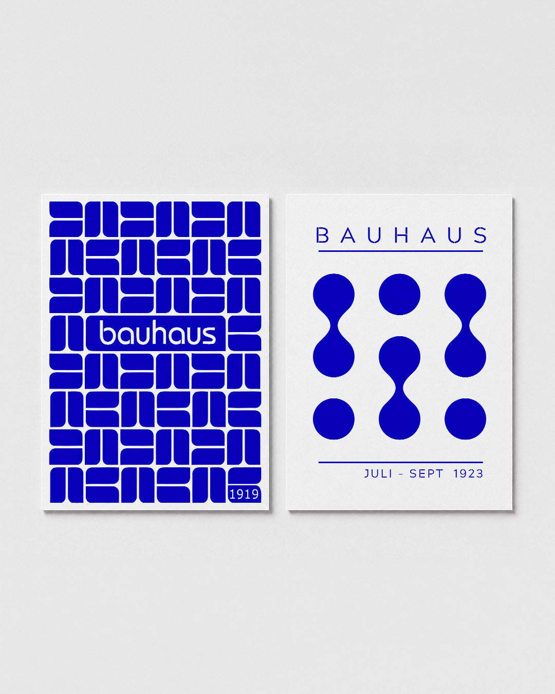 Blauw ritmisch patroon Posterset