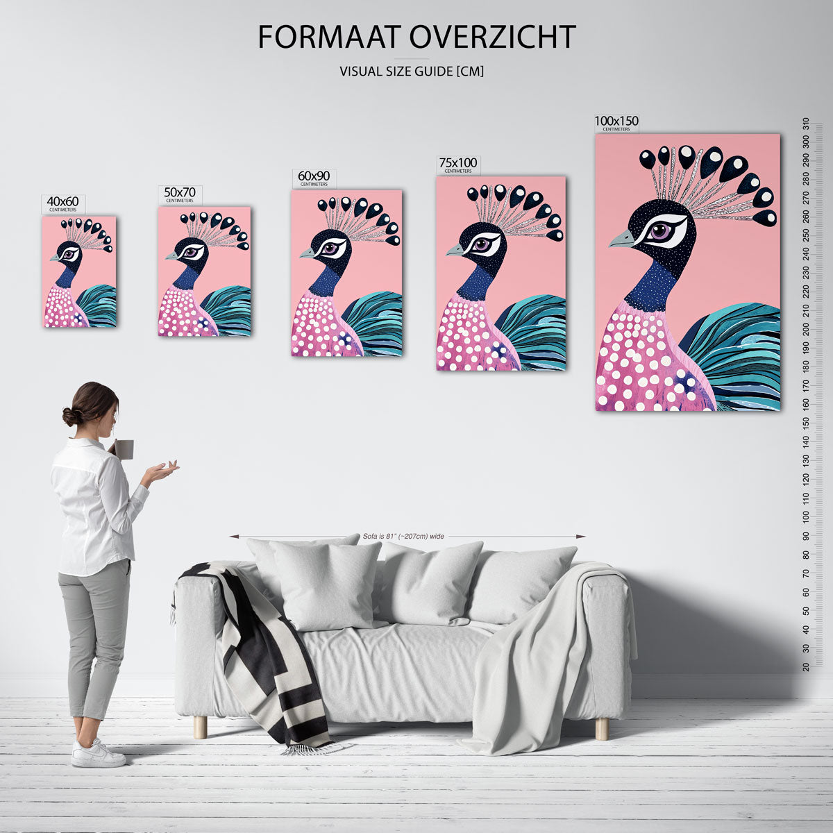 Vrolijke pauw Kunstwerk