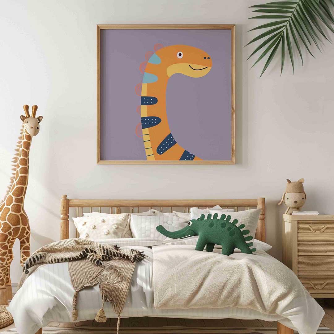 Oranje dinosaurus Poster