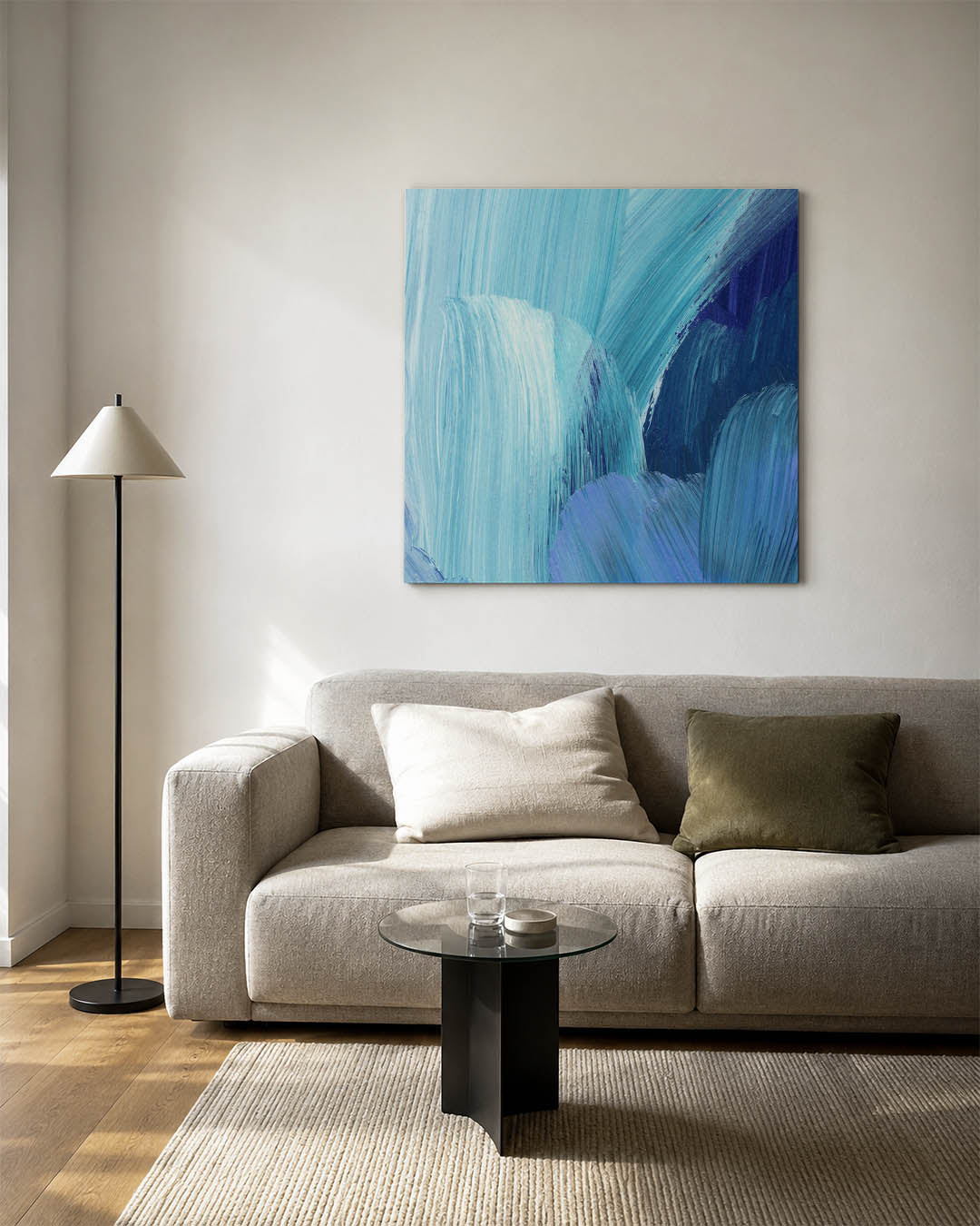 Dynamische blauwtinten Kunstwerk