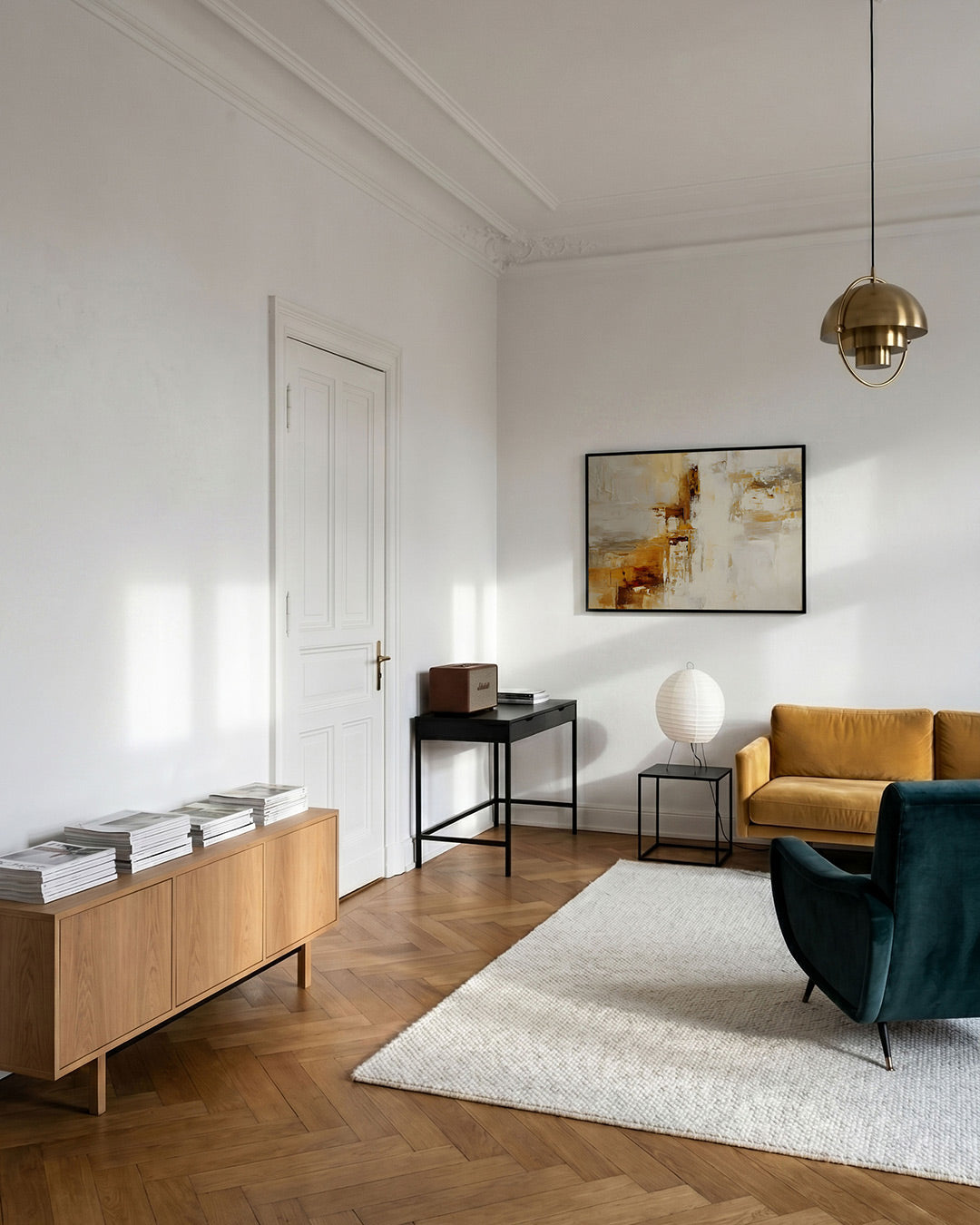 Abstracte beige en bruine Poster