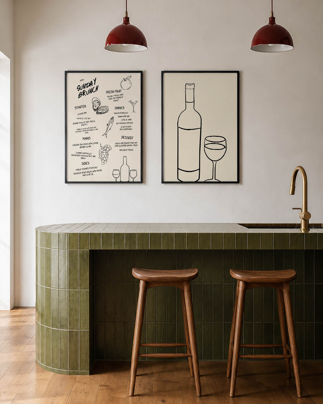 Eten en illustraties Posterset