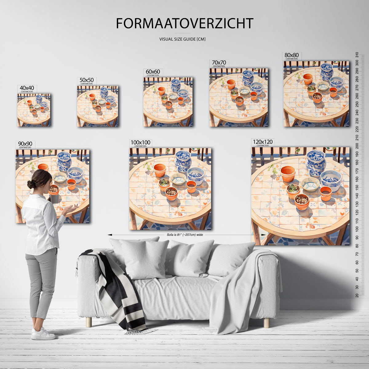 Tafereel met potten Poster